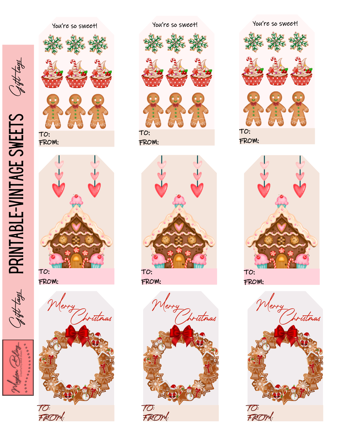 Printable gift tags---Sweet Treats