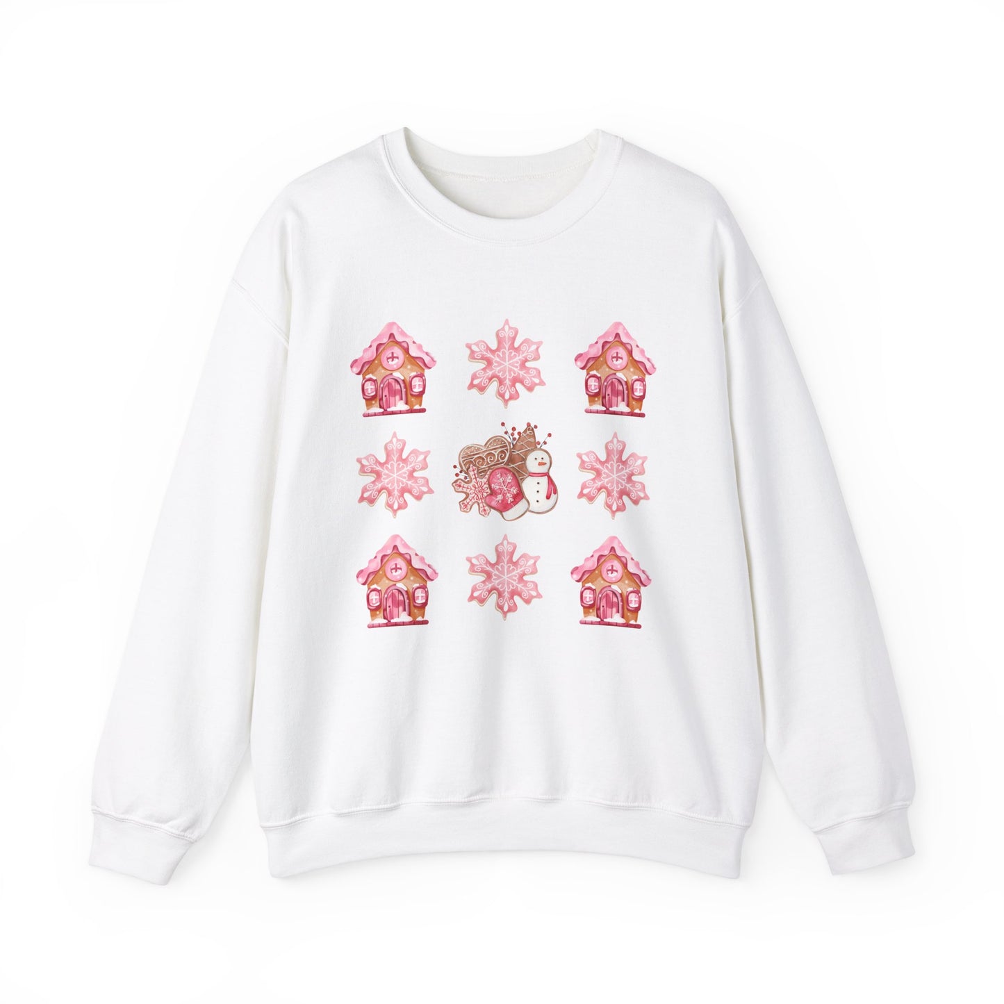 Pink Gingerbread House Crewneck Sweatshirt