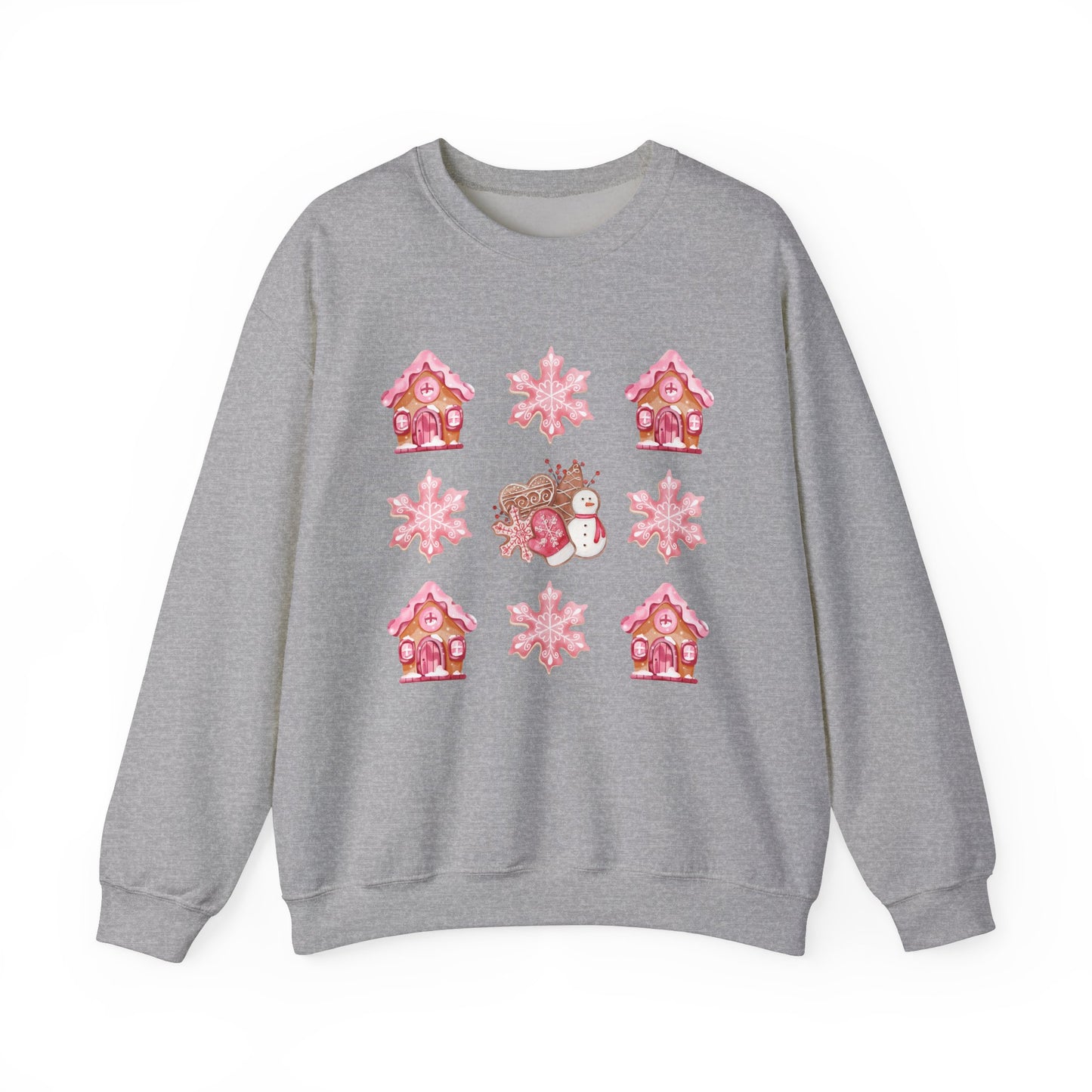 Pink Gingerbread House Crewneck Sweatshirt