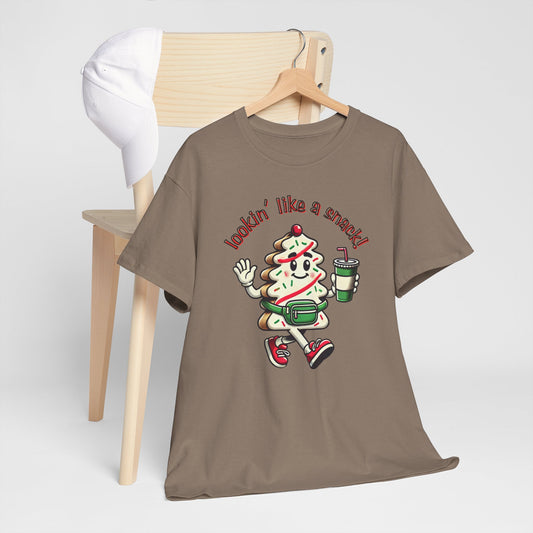Cotton Tee Bougie Christmas Tree Snack Cake Shirt