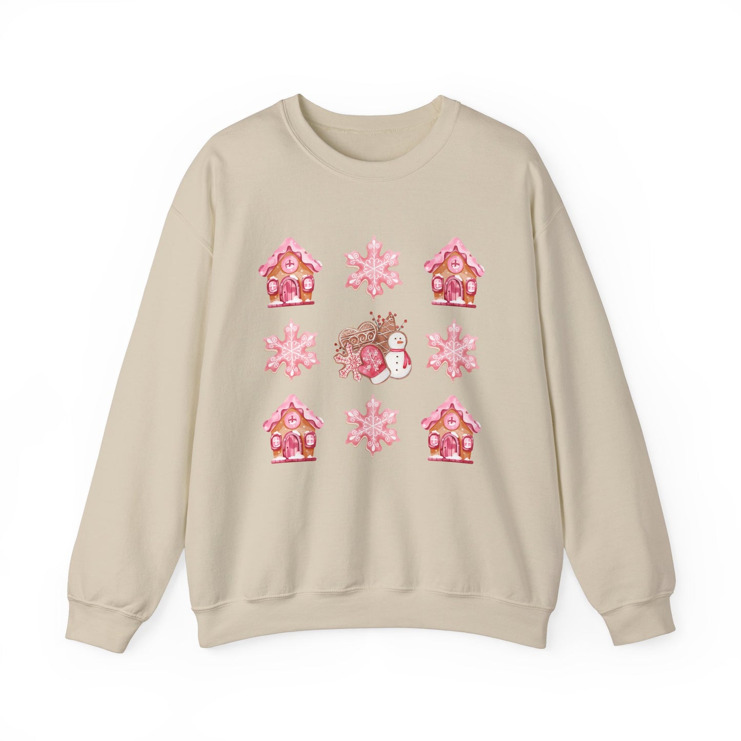 Pink Gingerbread House Crewneck Sweatshirt