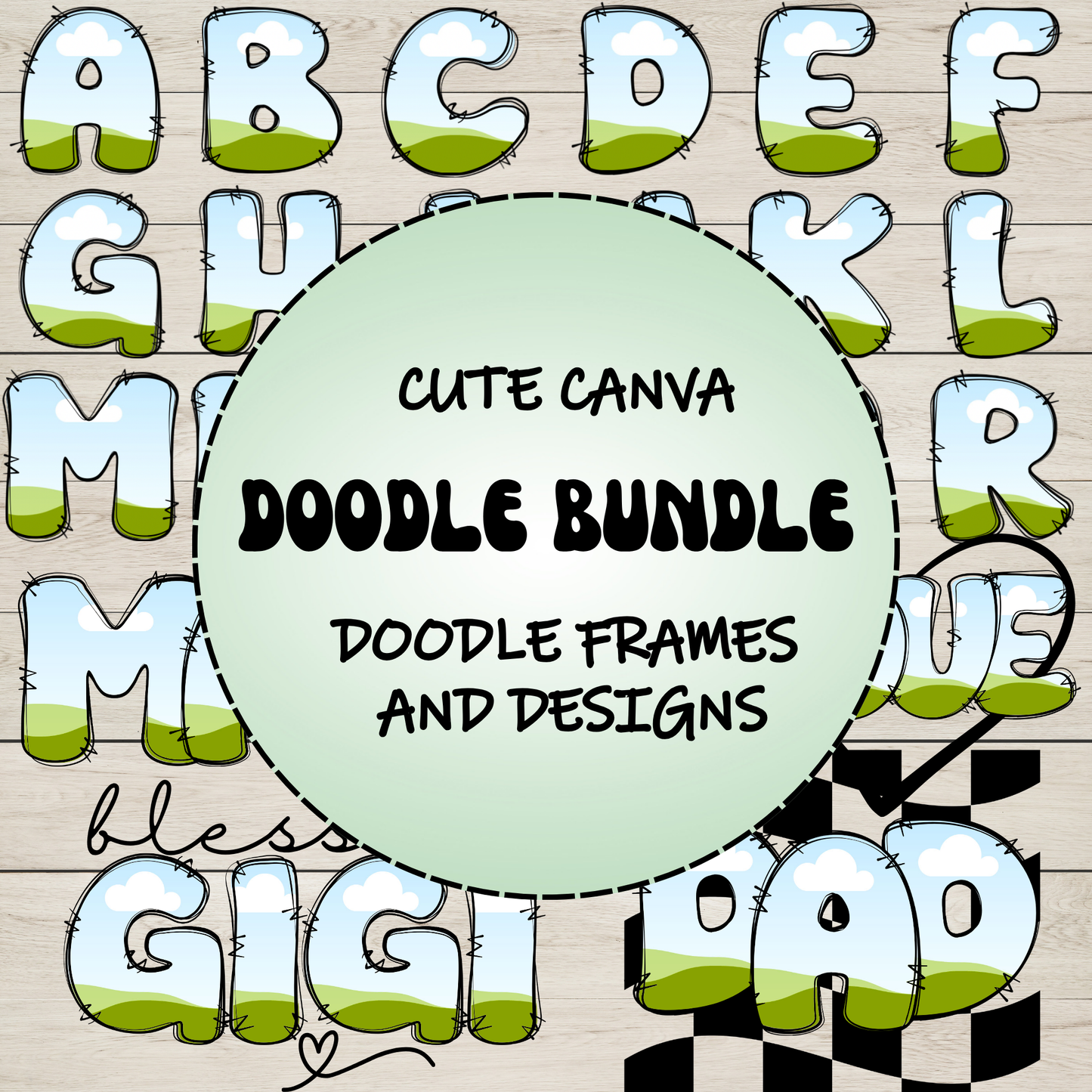 CUTE CANVA DOODLE BUNDLE