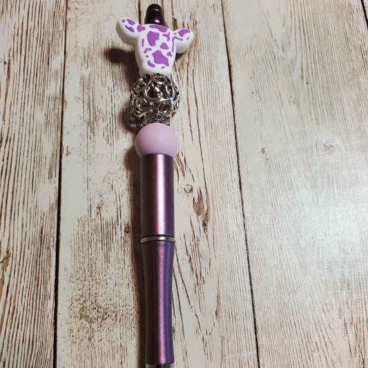 Purple cow Beaded Pen