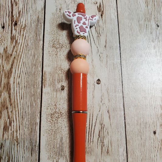 Orange cow Beaded Pen